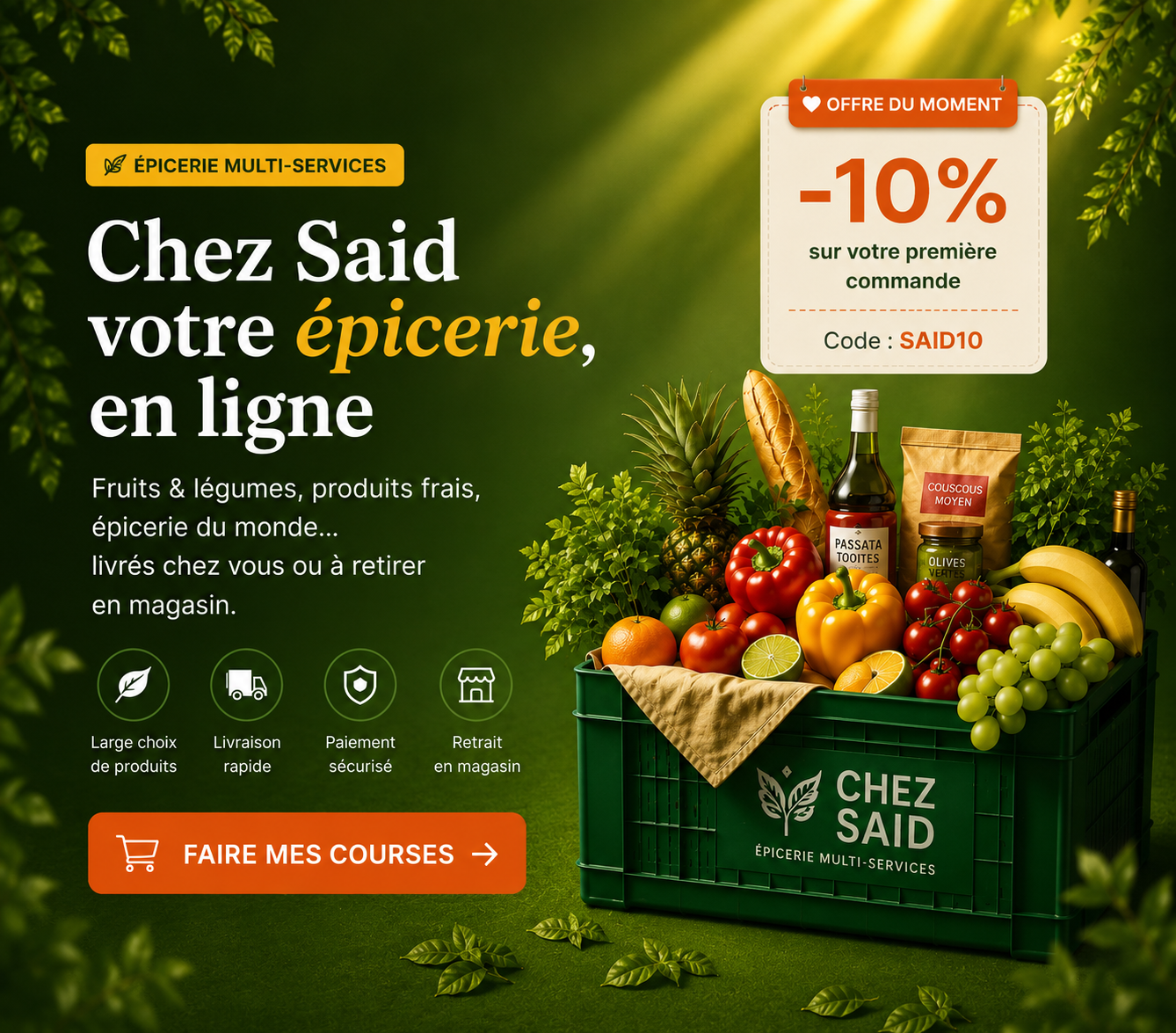 Chez Saïd — Votre épicerie en ligne — Offre -10% code SAID10